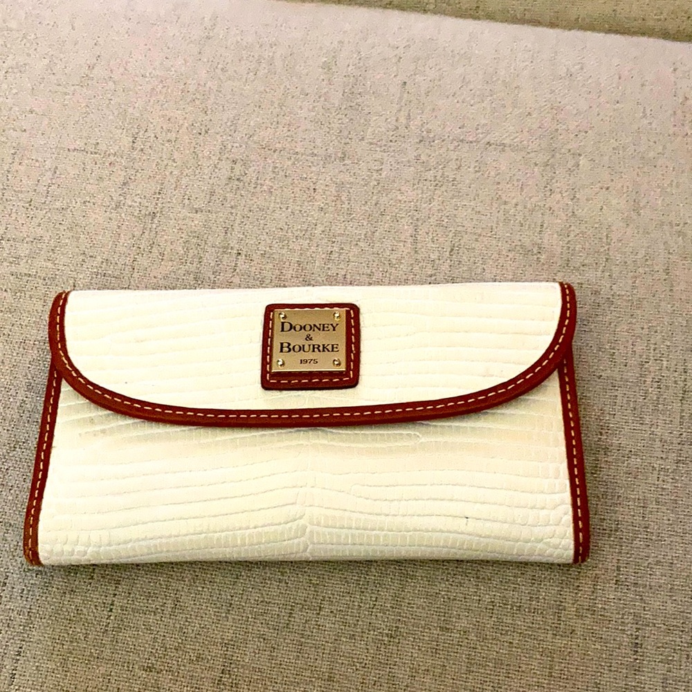 Dooney & Bourke Cream and Tan Leather Wallet